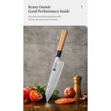 Нож за готвач XINZUO PM8 серия 67 слоя, дамаска стомана с прах, Kiritsuke, 8,5 инча